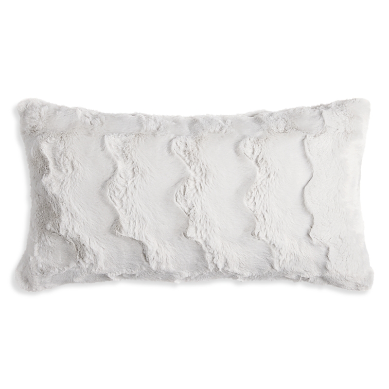 Hudson Park Collection Marble Faux Fur Decorative Pillow, 12 X 22 - Exclusive In Grey