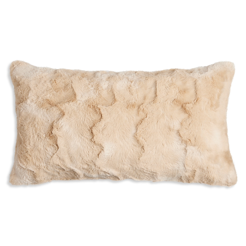 Hudson Park Collection Marble Faux Fur Decorative Pillow, 12 X 22 - Exclusive In Neutral