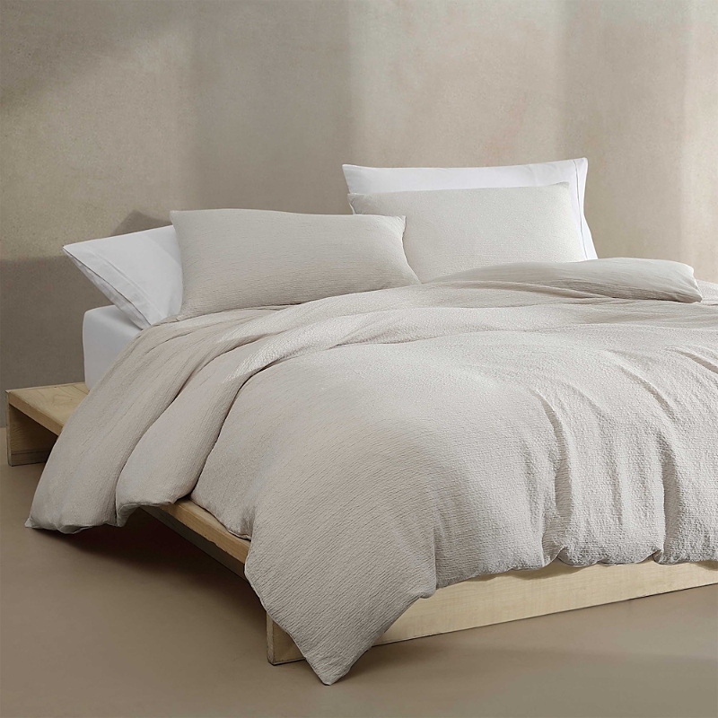 Calvin Klein Tencel Reversible Solid Duvet Cover Sets In Light Beige