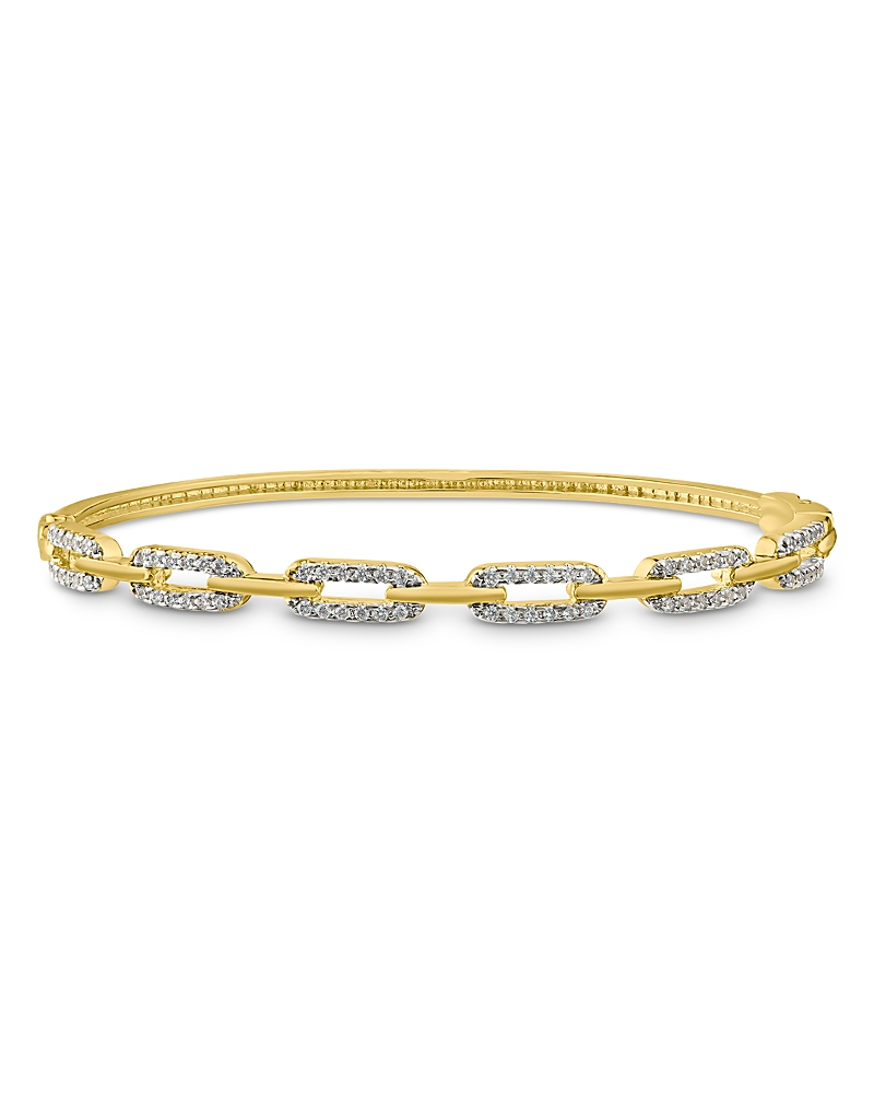 Kenneth Jay Lane Pave Link Bangle Bracelet In 14k Gold Plated In Gold