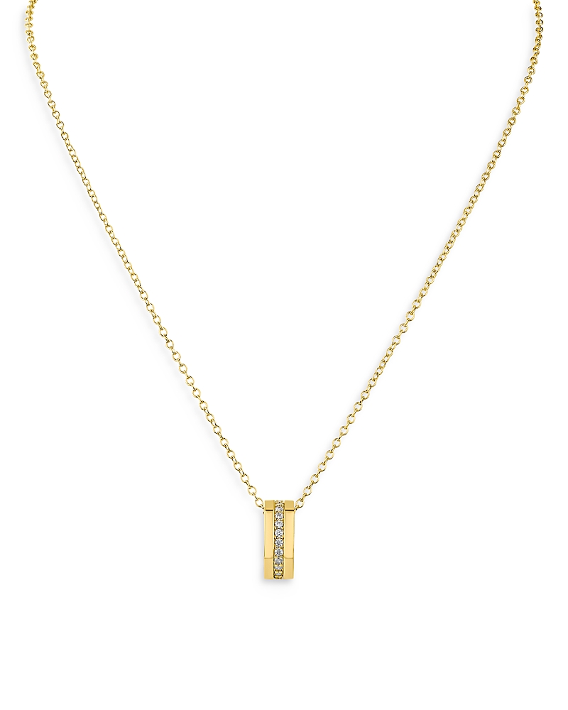 Kenneth Jay Lane Pave Ring Pendant Necklace in 14K Gold Plated, 16