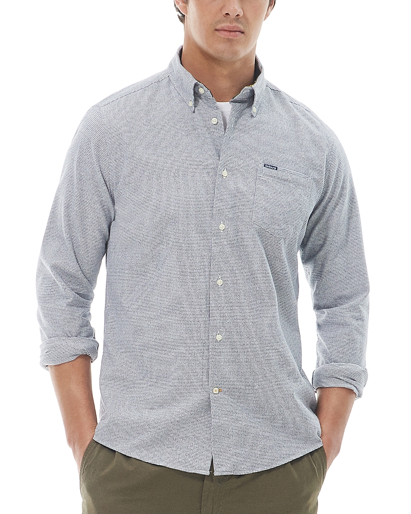 Barbour Turner Microcheck Button-down Shirt In Navy