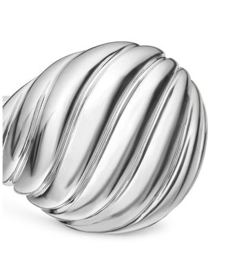 Sterling Silver Sculpted Cable Pinky Ring