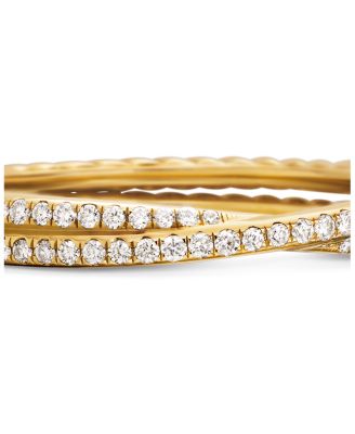 18K Yellow Gold DY Crossover&reg; Micro Pav&eacute; Band Ring 