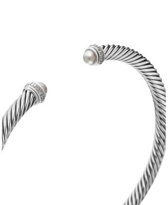 Cable Classic Bracelet with Cultured Freshwater Pearls and Diamonds