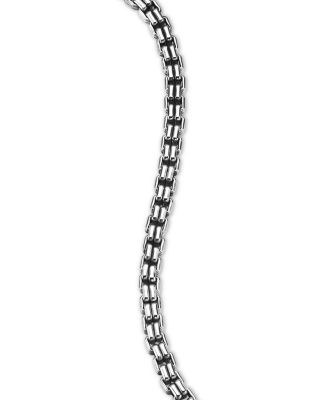 Men&#39;s Double Box Chain Bracelet in Sterling Silver, 4mm