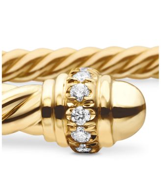Classic Cablespira&reg; Bracelet in 18K Yellow Gold with Diamonds, 3mm