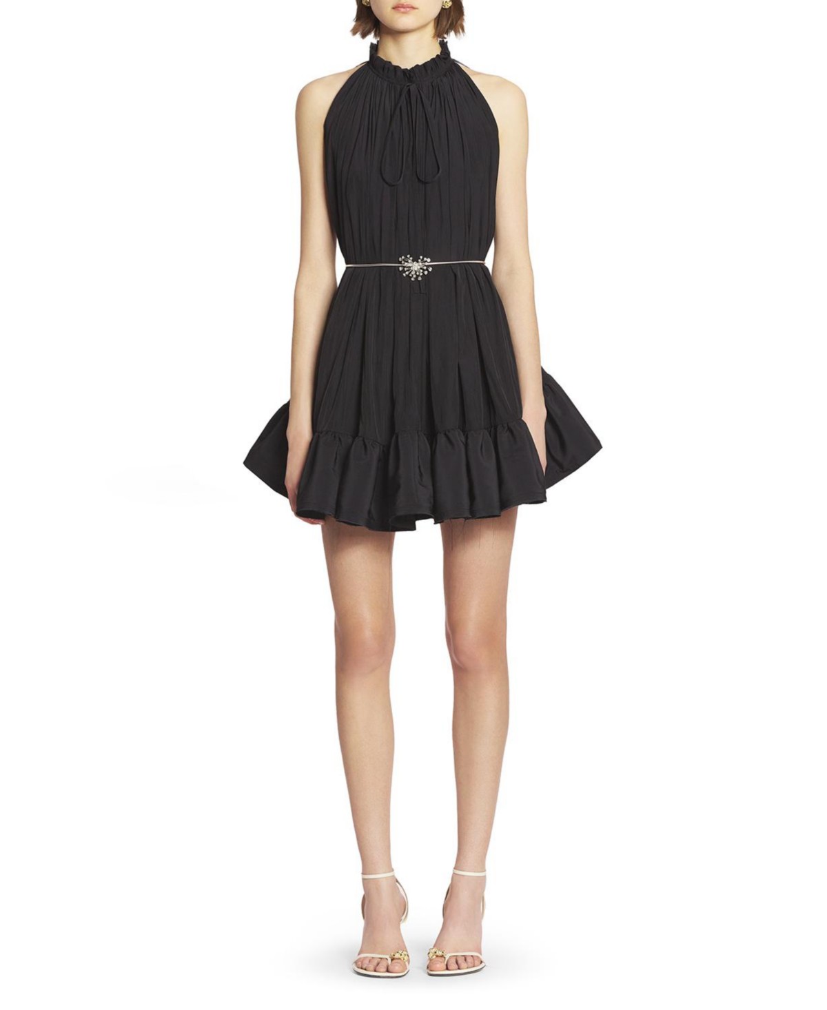 Lanvin Short Dress with Ruffles in Black