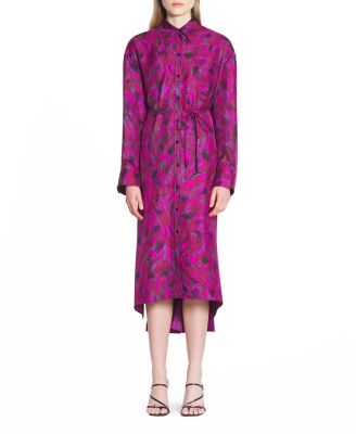 Lanvin - Printed Shirt Dress With Pleats