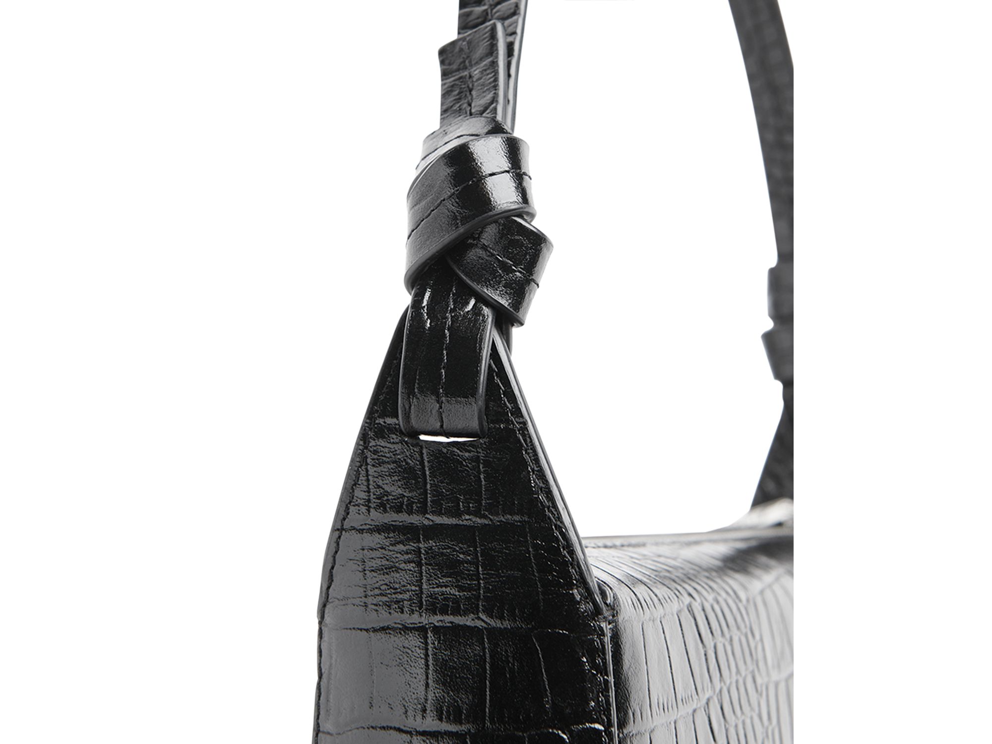 Erica Croc Embossed Leather Shoulder Bag — Image 5