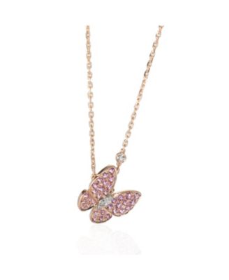 Pre-Owned Van Cleef & Arpels Two Butterfly 18K 2 Tone Gold Fashion Pendant