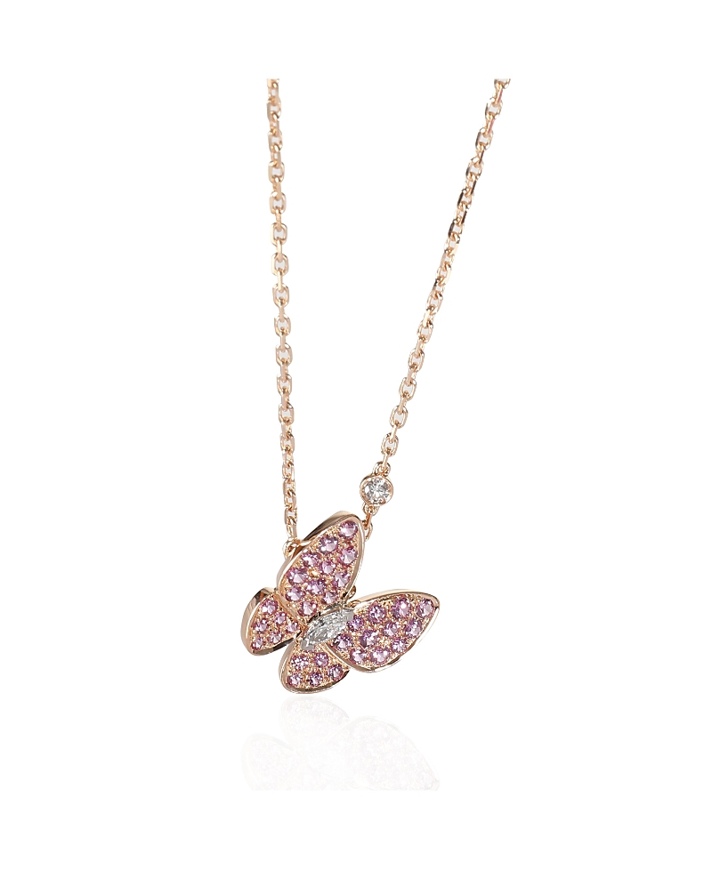 Pre-owned Pre-owned Van Cleef & Arpels Van Cleef & Arpels Two Butterfly 18k 2 Tone Gold Fashion Pendant In Multi