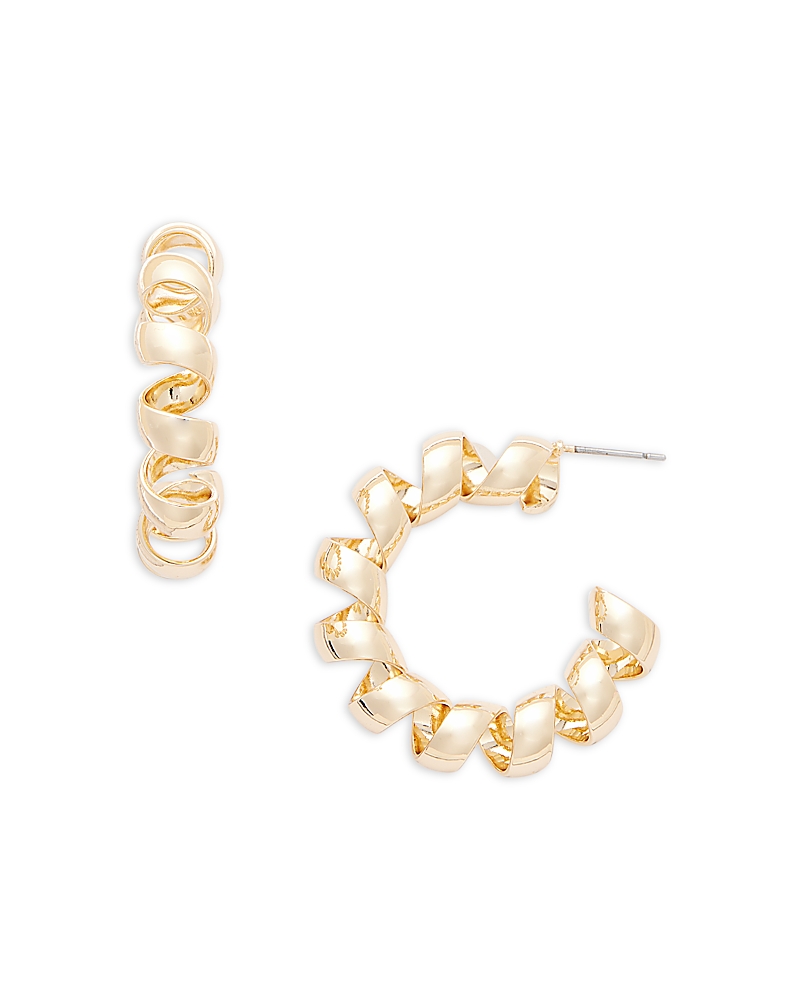 Shop Aqua Spiral Hoop Earrings - Exclusive In Gold