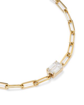14K Yellow Gold Lab Grown Diamond Paperclip Bracelet