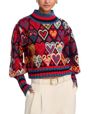FARM Rio - Hearts Ikat Rib Knit Sweater