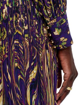 elie tahari aimee summer palace print midi dress Elie Tahari The Almada Sterling Palace Pleated Dress