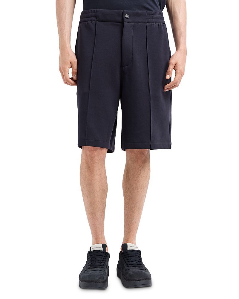 Emporio Armani Cotton-blend Shorts In Blue Navy