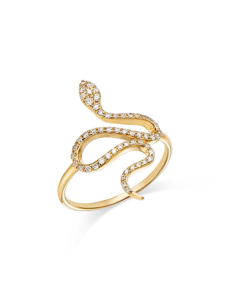 Bloomingdale's Fine Collection 14K Yellow Gold Diamond Snake Ring, 0.26 tcw