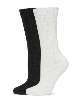 HUE - Cable Knit Boot Socks, Pack of 2