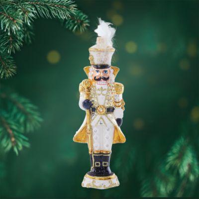 Christopher Radko Ivory Elegance Nutcracker Glass Ornament