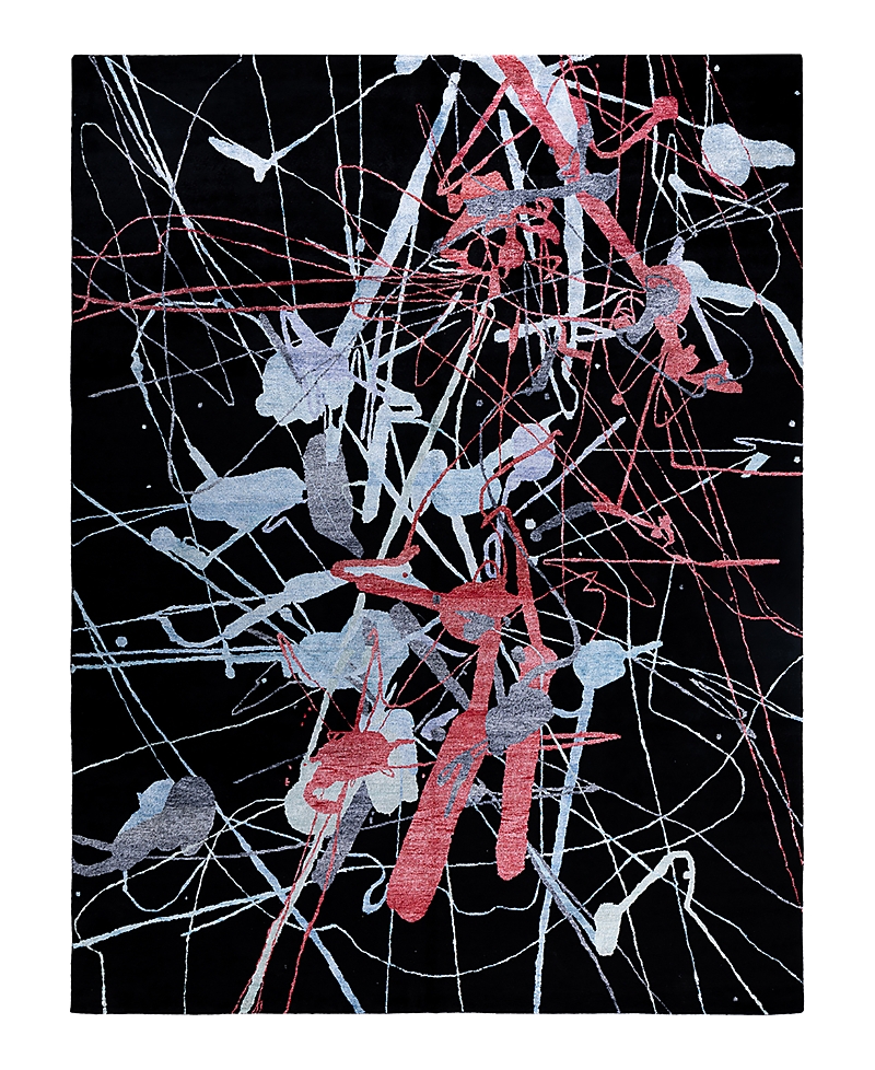 Bloomingdale's Indo Modern M7024 Area Rug, 9'2 X 12'2 In Black