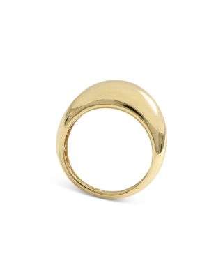 14K Yellow Gold Domed Mirror Ring 