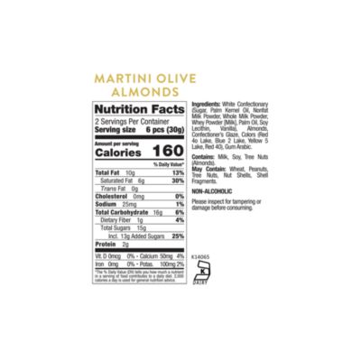 Martini Olive Chocolate Almonds Small Cube, Set of 4