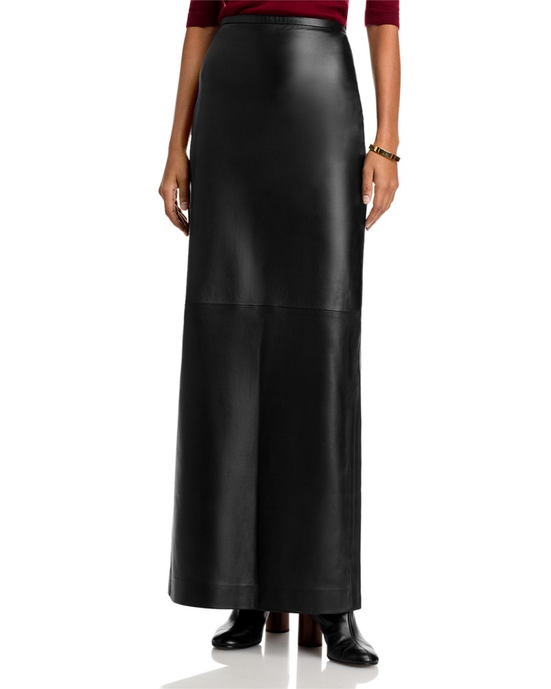 Co Leather Maxi Skirt in Black