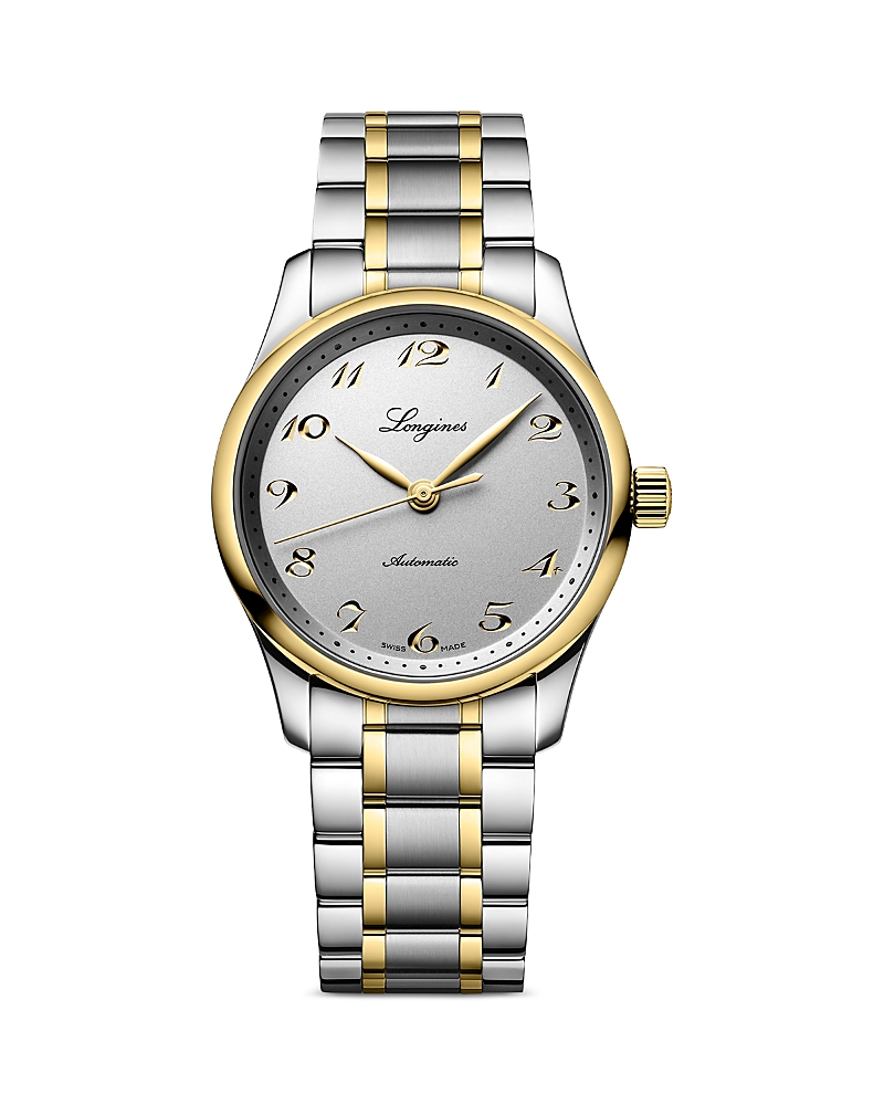 Longines Master Watch, 34mm In Silver/two Tone