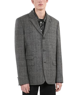 The Kooples - Prince of Wales Wool Wide Cut Blazer