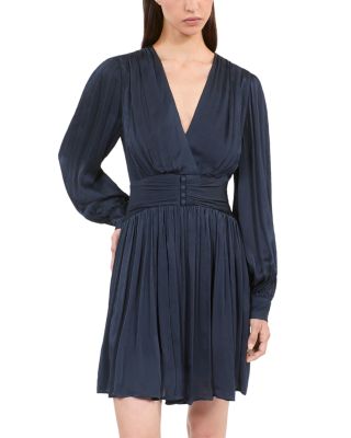 The Kooples - Long Sleeve Surplice Mini Dress