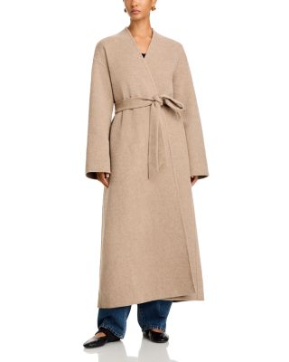 Wool Blend Wrap Coat