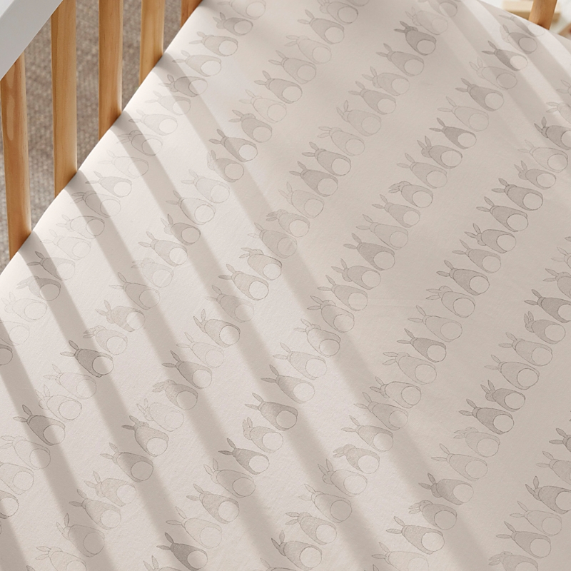 Boll & Branch Signature Organic Cotton Crib Fitted Sheet In Bunny Print