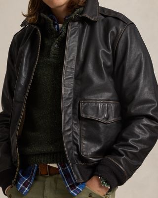 ラルフローレン レザーボンバージャケット ralph lauren ラルフローレン) Ralph Lauren シアリング カラー レザー