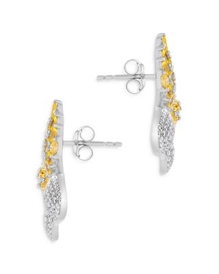 Heidi Cubic Zirconia Flower Stud Earrings in Rhodium Plated