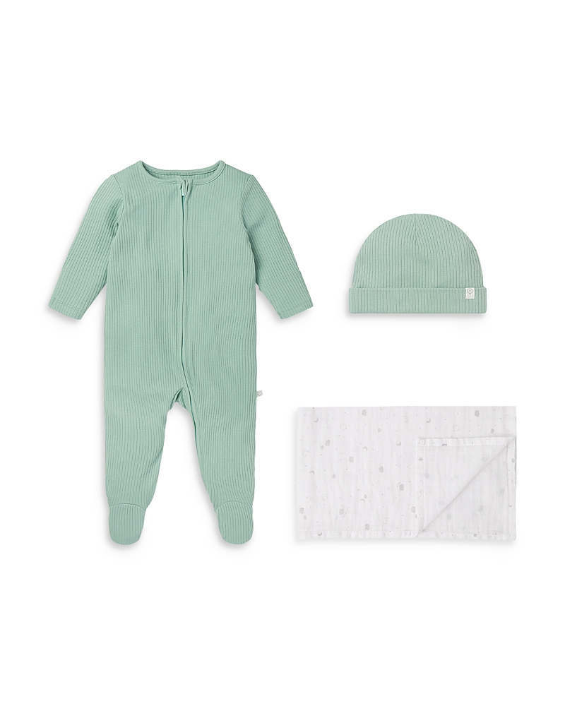 Mori Unisex Take Me Home Romper, Beanie And Blanket - Baby In Mint