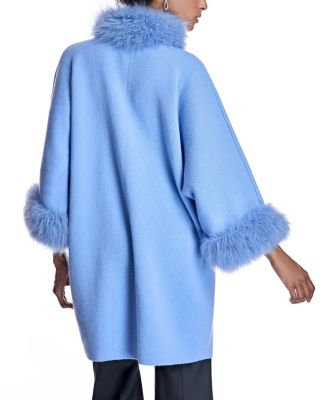 Cashmere Kimono with Cashmere Goat Trim