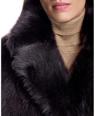 Shearling Coat with Notch Collar
