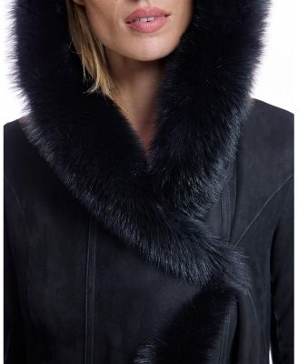 Hooded Shearling Coat