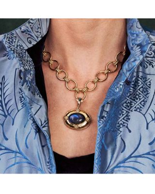 Cleopatra Blue Labradorite Pendant in 18K Gold Plated