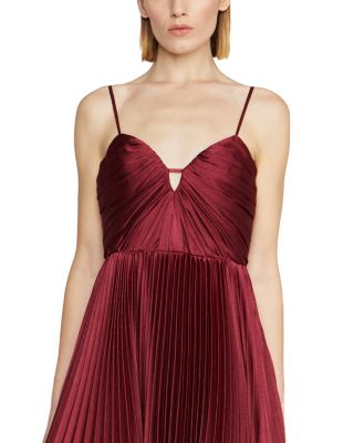 suzette abstract satin maxi dress Sunset Blvd Abstract Satin Maxi Dress - Fuchsia/combo