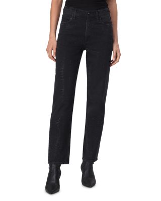 rag & bone - Harlow Embellished High Rise Straight Leg Ankle Jeans in Sirin With Jewel