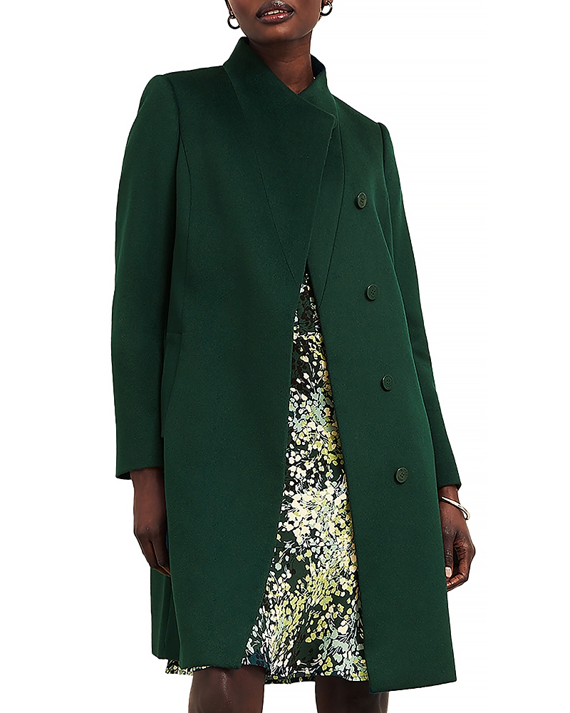 Hobbs London Marissa Concealed Placket Coat In Bay Green