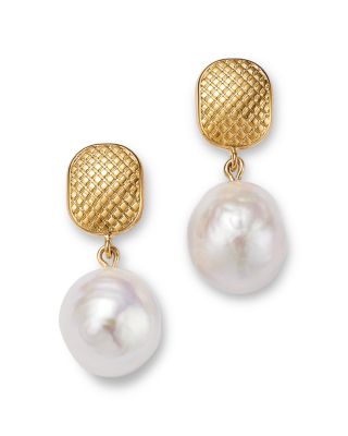 Bloomingdale's Fine Collection - Cultured Freshwater Baroque Pearl Drop Earrings in 14K Yellow Gold