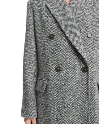 Vince Herringbone Double Breasted Coat | Bloomingdale's