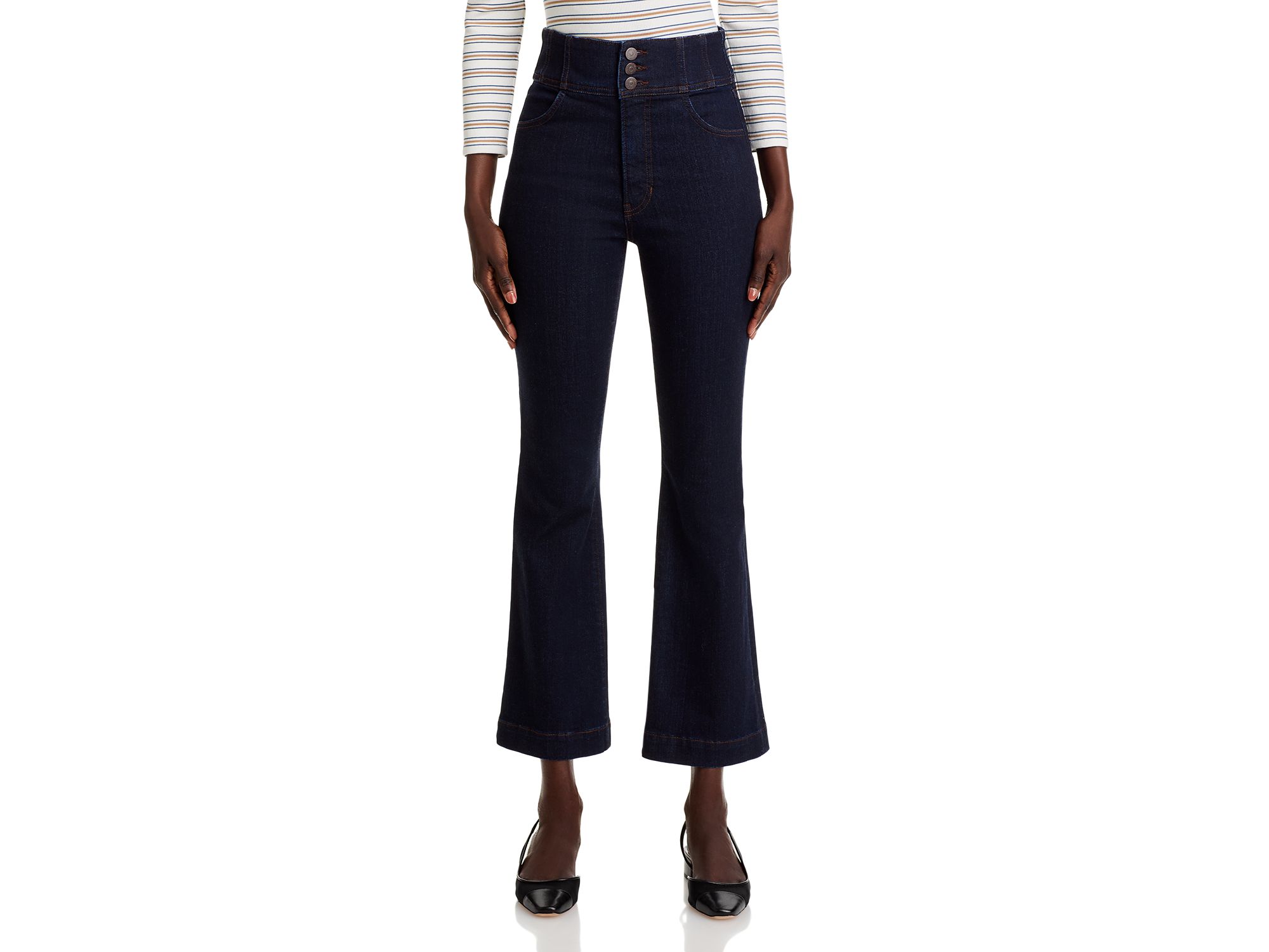 Carson Corset Waist Kick Flare Jeans in — Image 7
