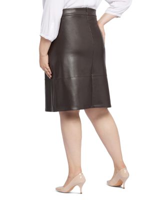 Faux-Leather A Line Skirt