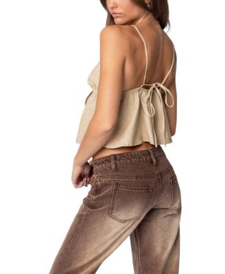 Claire Linen Look Babydoll Top