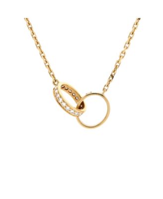 Pre-Owned Cartier Love Interlocking Necklace 18K Gold and Diamonds