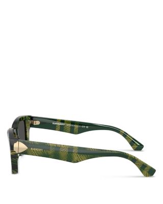 Shield Hinge Rectangle Sunglasses, 55mm